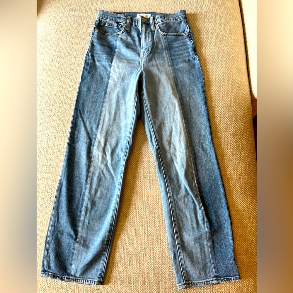 Madewell classic straight leg cropped jeans
